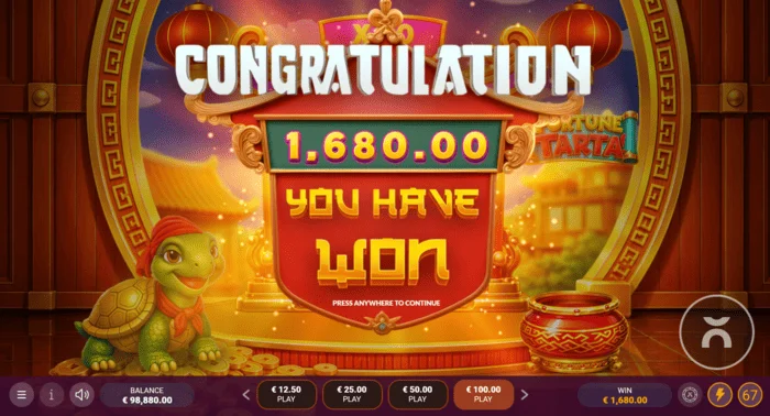 Fortune Tarta - skupni dobitek po Free Spins